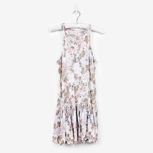Rebecca Taylor Penelope Floral Dress Small Sky Blue Combo Linen Pastel Summer